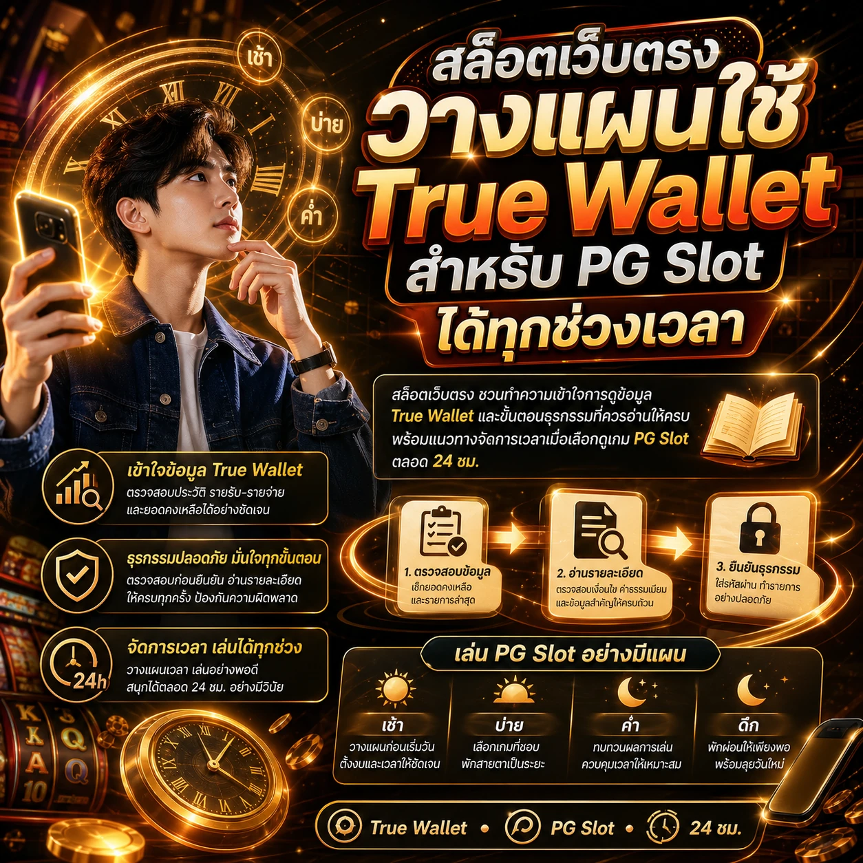 ภาพประกอบการวางแผนเวลาและตรวจสอบรายละเอียดก่อนทำธุรกรรม